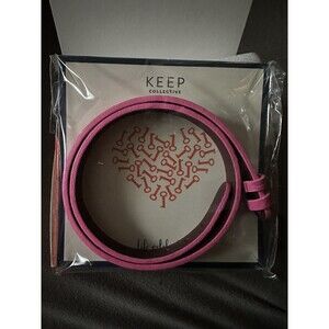 Keep Collective Fuschia Burgundy Croc-embossed Double Leather Band Pink NIB